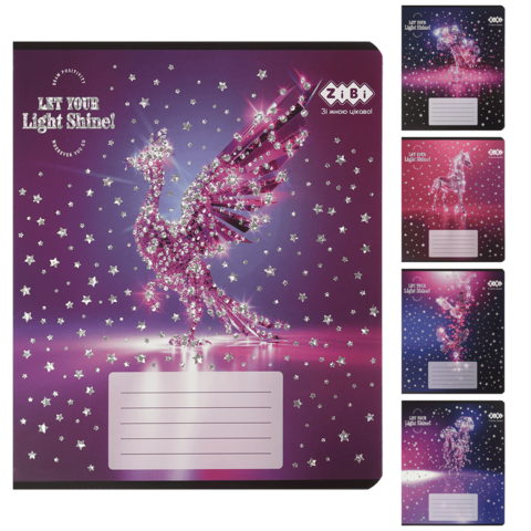 Зошит учнівський загальний SHINE, 48 арк., клітинка